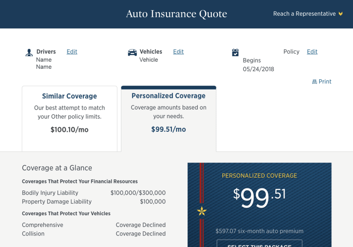 Quote for car insurance